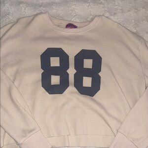 Edikted Cream and Black Graphic Sweater